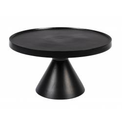 Table Basse Floss Noir Zuiver Table d'Appoint Console Ronde en Fonte d'Aluminium 33x60x60cm