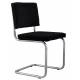 Lot de 2 Chaises Ridge Noir Zuiver Sièges Assises de Table en Tissu Nervuré 48x48x85cm
