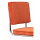 Lot de 2 Chaises Ridge Orange Zuiver Sièges Assises de Table en Tissu Nervuré 48x48x85cm