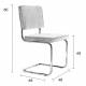 Lot de 2 Chaises Ridge Orange Zuiver Sièges Assises de Table en Tissu Nervuré 48x48x85cm