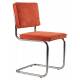 Lot de 2 Chaises Ridge Orange Zuiver Sièges Assises de Table en Tissu Nervuré 48x48x85cm