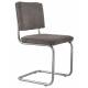 Lot de 2 Chaises Ridge Gris Zuiver Sièges Assises de Table en Tissu Nervuré 48x48x85cm