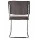 Lot de 2 Chaises Ridge Gris Zuiver Sièges Assises de Table en Tissu Nervuré 48x48x85cm