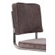 Lot de 2 Chaises Ridge Gris Zuiver Sièges Assises de Table en Tissu Nervuré 48x48x85cm
