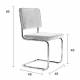 Lot de 2 Chaises Ridge Gris Zuiver Sièges Assises de Table en Tissu Nervuré 48x48x85cm