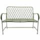 Banc Paon 2 Places Banquette de Jardin Fauteuil 2 Personnes en Métal Vert 49x92x123cm
