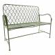 Banc Paon 2 Places Banquette de Jardin Fauteuil 2 Personnes en Métal Vert 49x92x123cm