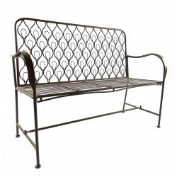 Banc Paon 2 Places Banquette de Jardin Fauteuil 2 Personnes en Métal Marron 49x92x123cm