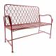 Banc Paon 2 Places Banquette de Jardin Fauteuil 2 Personnes en Métal Rouge 49x92x123cm