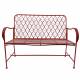Banc Paon 2 Places Banquette de Jardin Fauteuil 2 Personnes en Métal Rouge 49x92x123cm
