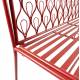 Banc Paon 2 Places Banquette de Jardin Fauteuil 2 Personnes en Métal Rouge 49x92x123cm