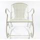 Rocking Chair Louisiane Blanc Chaise Fauteuil de Jardin à Bascule Intérieur Extérieur en Métal Patiné 60x80x89cm