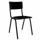 Lot de 2 Chaises Back To School Noir Zuiver Assises Total Look en Aluminium et Bois 43x49x82,5cm