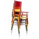 Lot de 2 Chaises Back To School Blanc Zuiver Assises Total Look en Aluminium et Bois 43x49x82,5cm