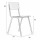 Lot de 2 Chaises Back To School Blanc Zuiver Assises Total Look en Aluminium et Bois 43x49x82,5cm