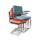 Lot de 2 Fauteuils Ridge Kink Orange Zuiver Sièges avec Accoudoirs Assises de Table en Tissu Nervuré 48x60x85cm