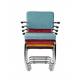 Lot de 2 Fauteuils Ridge Kink Orange Zuiver Sièges avec Accoudoirs Assises de Table en Tissu Nervuré 48x60x85cm