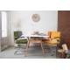 Lot de 2 Fauteuils Ridge Kink Orange Zuiver Sièges avec Accoudoirs Assises de Table en Tissu Nervuré 48x60x85cm