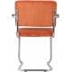 Lot de 2 Fauteuils Ridge Kink Orange Zuiver Sièges avec Accoudoirs Assises de Table en Tissu Nervuré 48x60x85cm