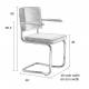 Lot de 2 Fauteuils Ridge Kink Gris Zuiver Sièges avec Accoudoirs Assises de Table en Tissu Nervuré 48x60x85cm
