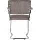 Lot de 2 Fauteuils Ridge Kink Gris Zuiver Sièges avec Accoudoirs Assises de Table en Tissu Nervuré 48x60x85cm