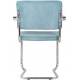 Lot de 2 Fauteuils Ridge Kink Bleu Zuiver Sièges avec Accoudoirs Assises de Table en Tissu Nervuré 48x60x85cm