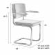 Lot de 2 Fauteuils Ridge Kink Vert Zuiver Sièges avec Accoudoirs Assises de Table en Tissu Nervuré 48x60x85cm