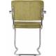Lot de 2 Fauteuils Ridge Kink Vert Zuiver Sièges avec Accoudoirs Assises de Table en Tissu Nervuré 48x60x85cm