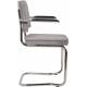 Lot de 2 Fauteuils Ridge Kink Gris Clair Zuiver Sièges avec Accoudoirs Assises de Table en Tissu Nervuré 48x60x85cm