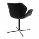 Lot de 2 Fauteuils de Table Nikki All Noir Zuiver Chaise Assise en Polyuréthane et Acier 62x66x80cm