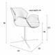 Lot de 2 Fauteuils de Table Nikki All Noir Zuiver Chaise Assise en Polyuréthane et Acier 62x66x80cm
