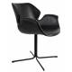Lot de 2 Fauteuils de Table Nikki All Noir Zuiver Chaise Assise en Polyuréthane et Acier 62x66x80cm