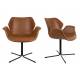 Lot de 2 Fauteuils de Table Nikki All Marron Zuiver Siège Chaise de Table en Polyuréthane et Acier 62x66x80cm