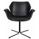Lot de 2 Fauteuils de Table Nikki All Noir Zuiver Chaise Assise en Polyuréthane et Acier 62x66x80cm