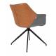 Lot de 2 Fauteuils Doulton Vintage Marron Zuiver Sièges Assises de Table en Tissu Polyuréthane et Métal 61x67x80cm