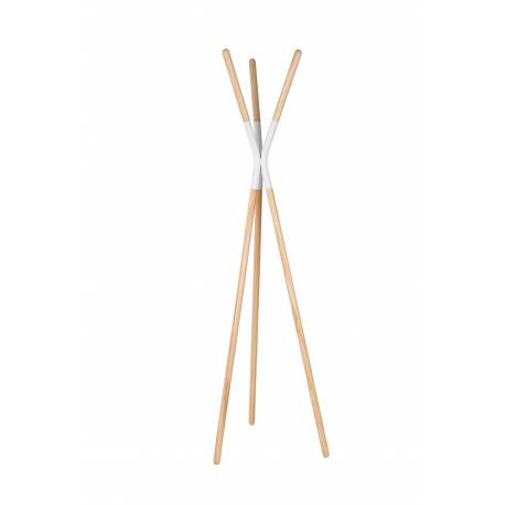 Porte Manteaux Pinnacle Blanc Zuiver Mobilier d'Entrée Support à Vêtements en Bois et Acier 56x59x176cm