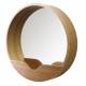 Miroir Round Wall 40 Zuiver Glace Ronde avec Rangement Décoration Murale en Bois Couleur Naturelle 8x40x40cm