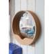 Miroir Round Wall 40 Zuiver Glace Ronde avec Rangement Décoration Murale en Bois Couleur Naturelle 8x40x40cm