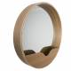 Miroir Round Wall 60 Zuiver Glace Ronde avec Rangement Décoration Murale en Bois Couleur Naturelle 8x60x60cm