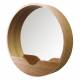 Miroir Round Wall 60 Zuiver Glace Ronde avec Rangement Décoration Murale en Bois Couleur Naturelle 8x60x60cm