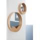 Miroir Round Wall 60 Zuiver Glace Ronde avec Rangement Décoration Murale en Bois Couleur Naturelle 8x60x60cm