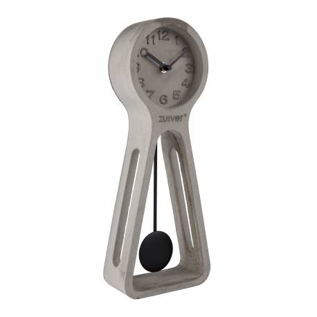 Horloge Pendulum Time Béton Zuiver Pendule à Poser en Béton Gris Aiguilles en Aluminium Noir 6x14,5x38cm