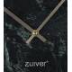 Horloge Marble Time Vert Zuiver Pendule Murale Rond en Marbre Aiguilles Heures et Minutes en Aluminium Or 4,5x25x25cm