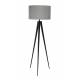 Lampe Tripod Noir et Gris Zuiver Luminaire Design sur Trépied en Métal Abat-Jour en Polyester 50x50x157cm