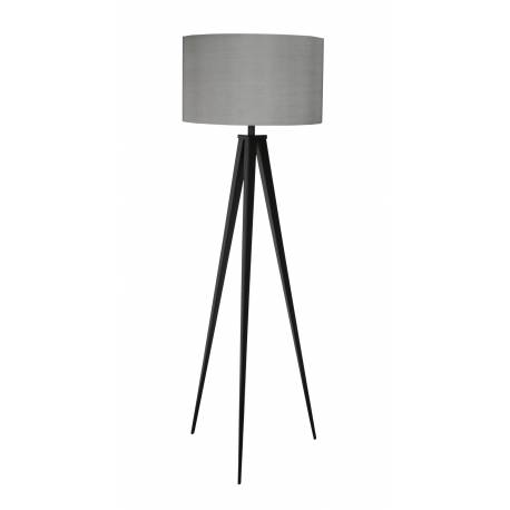 Lampe Tripod Noir et Gris Zuiver Luminaire Design sur Trépied en Métal Abat-Jour en Polyester 50x50x157cm