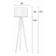 Lampe Tripod Noir et Gris Zuiver Luminaire Design sur Trépied en Métal Abat-Jour en Polyester 50x50x157cm