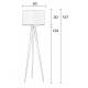 Lampe Tripod Noir Zuiver Luminaire Design sur Trépied en Métal Abat-Jour en Polyester 50x50x157cm