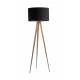 Lampe Tripod Bois Zuiver Luminaire Design sur Trépied Abat-Jour en Polyester Noir 50x50x151cm