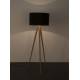 Lampe Tripod Bois Zuiver Luminaire Design sur Trépied Abat-Jour en Polyester Noir 50x50x151cm