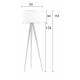 Lampe Tripod Bois Zuiver Luminaire Design sur Trépied Abat-Jour en Polyester Blanc 50x50x151cm
